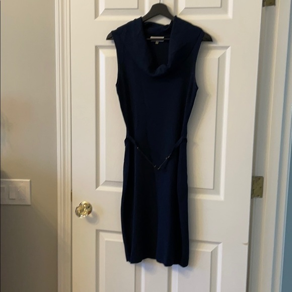 Calvin Klein navy dress with belt detail - Picture 4 of 6